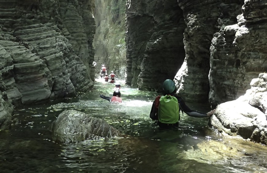 River trekking in Giaredo Gorges