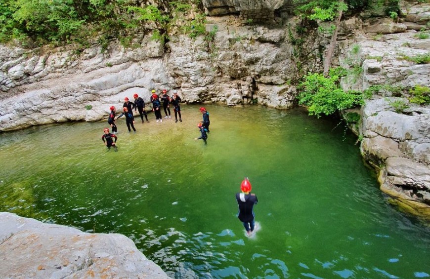 River trekking to the Lavello Gorges