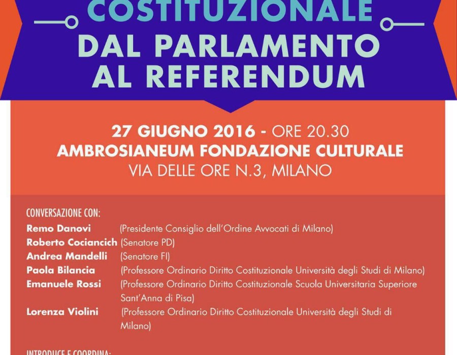 La Riforma Costituzionale. Dal Parlamento al Referendum